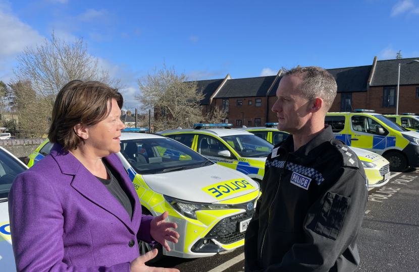 Maria Miller MP and District Commander S Johnson