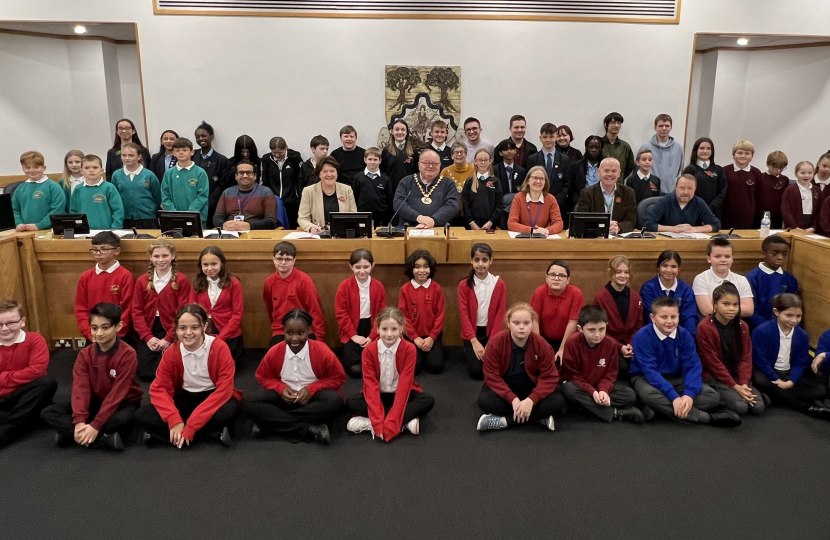 Basingstoke MP Maria Miller joined school pupils and Borough Councillors at a Parliament Week debating event held at the Basingstoke Council Offices