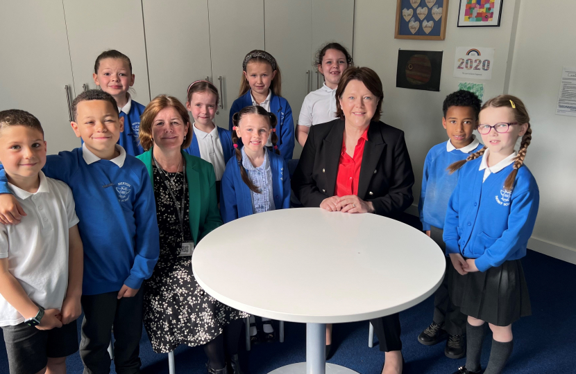 Local MP meets pupils and staff at Merton Infant school